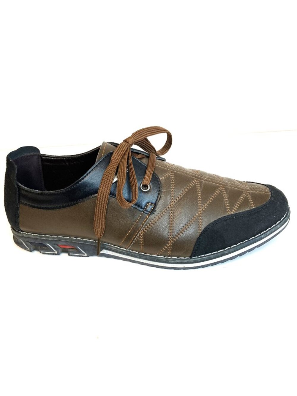 Cosidram  Brown Quilted Oxford Sneakers - Size 11.5 (China 46)